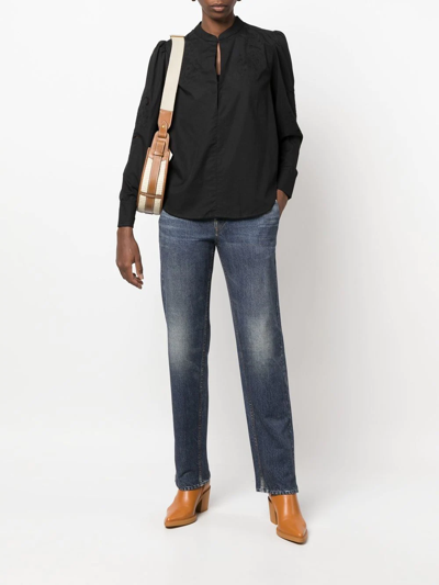 Shop Rag & Bone Jade Long-sleeve Blouse In Schwarz