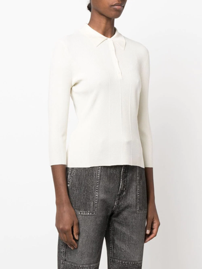 Rag & Bone Hannah Half-zip Ribbed Sweater In Nude