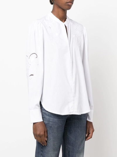 Shop Rag & Bone Jade Long-sleeve Blouse In White