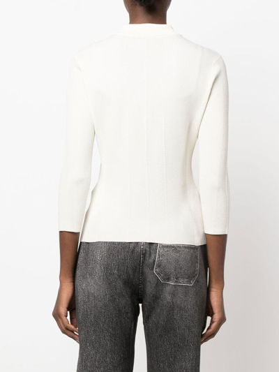 Rag & Bone Hannah Half-zip Ribbed Sweater In Nude