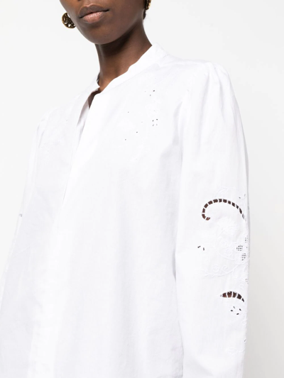 Shop Rag & Bone Jade Long-sleeve Blouse In White