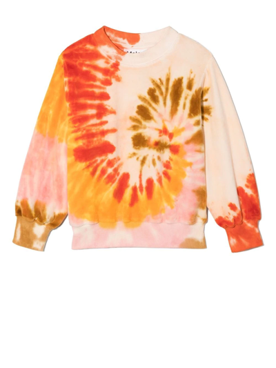Shop Molo Tie-dye Cotton-blend Sweatshirt In Orange