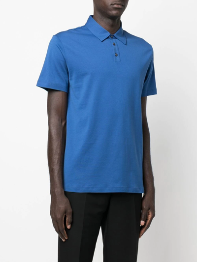 Roberto Collina Short-sleeve Cotton Polo Shirt In Blau