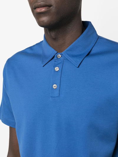 Roberto Collina Short-sleeve Cotton Polo Shirt In Blau
