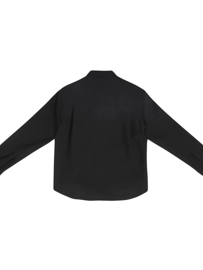 Shop Balenciaga Long-sleeve Button-up Shirt In Schwarz