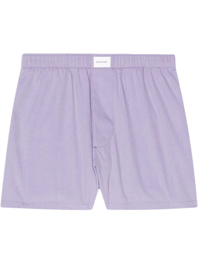 Shop Balenciaga Elasticated-waist Shorts In Violett