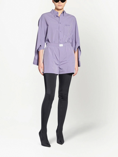 Shop Balenciaga Elasticated-waist Shorts In Violett