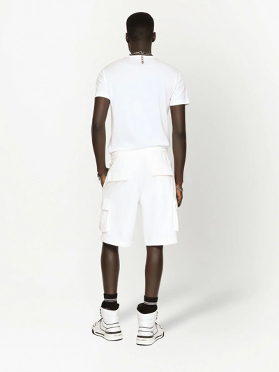 Shop Dolce & Gabbana Embossed Logo Cotton T-shirt In White