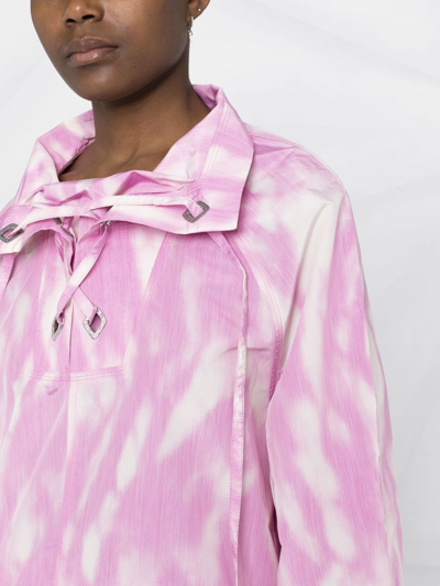 Shop Ganni Oversized Tech Pullover Jacket In Pink