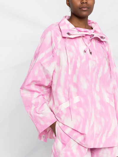 Ganni Long Sleeve Anorak In Dreamy Daze Phlox Pink In Pink