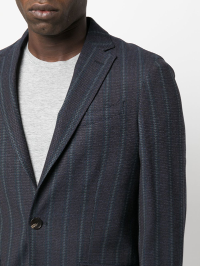 Shop Etro Pinstripe-pattern Single Breasted Suit In Blau