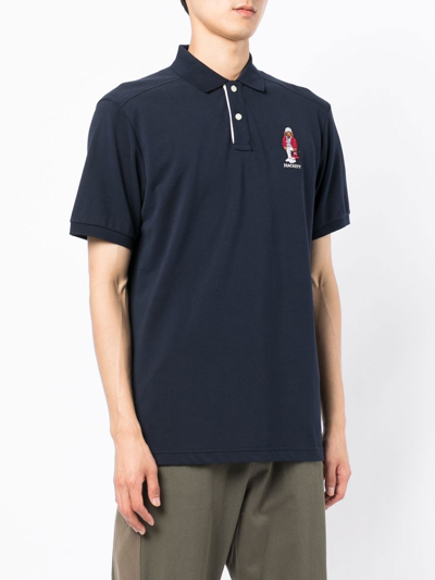 Shop Hackett Embroidered-logo Polo Shirt In Schwarz