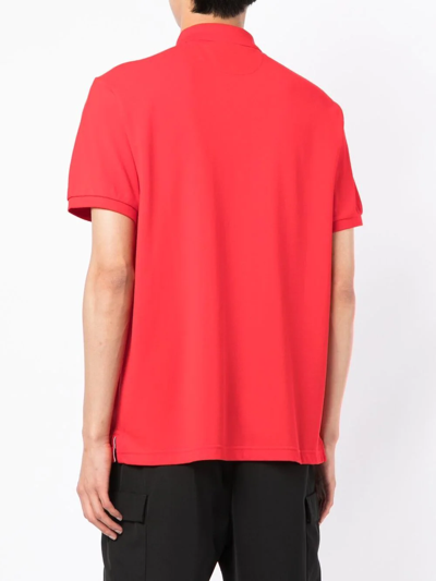 Shop Hackett Embroidered-logo Polo Shirt In Rot