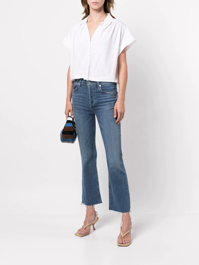 Citizens Of Humanity High-waisted Straight-leg Jeans Belt Loops In Blue
