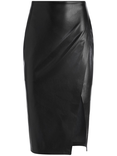 Shop Alice And Olivia Siobhan Slipwrap Midi Skirt In Black