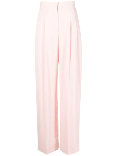 Shop Alexander Mcqueen Pleat-detail Tailored Trousers In Rosa