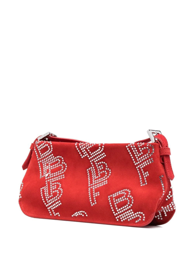 By Far Dulce Crystal-embellished Shoulder Bag In Rot