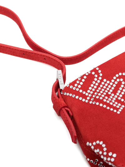 By Far Dulce Crystal-embellished Shoulder Bag In Rot