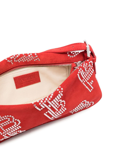 By Far Dulce Crystal-embellished Shoulder Bag In Rot