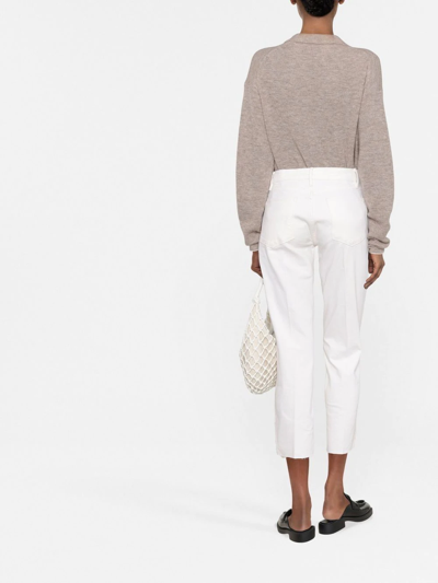 Frame Le High Straight Cropped Jeans In Nude