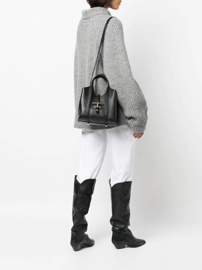 Tod's Borsa Tote Timeless Con Placca Logo In Schwarz