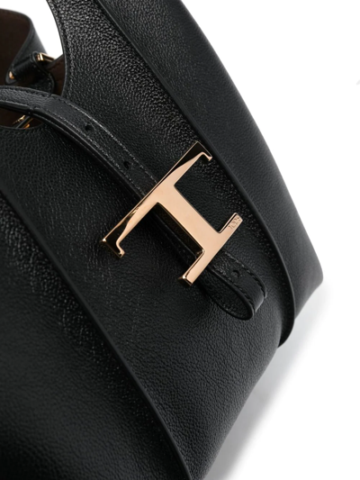 Shop Tod's Timeless Logo-plaque Tote Bag In Schwarz