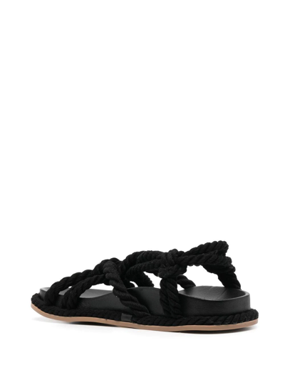 Shop Ulla Johnson Suri Twisted Rope Sandals In Schwarz
