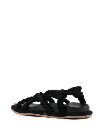 Ulla Johnson Suri Twisted Rope Sandals In Schwarz
