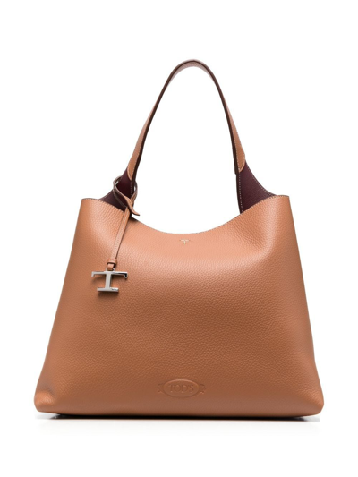 Shop Tod's Timeless Tote Bag In Braun