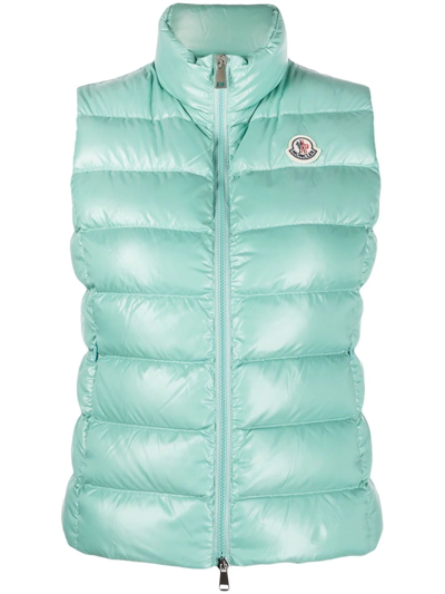 Shop Moncler Ghany Padded Down Gilet In Grün