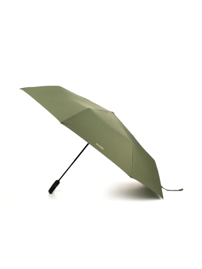 Moschino Logo-print Pinstripe Umbrella In Grün