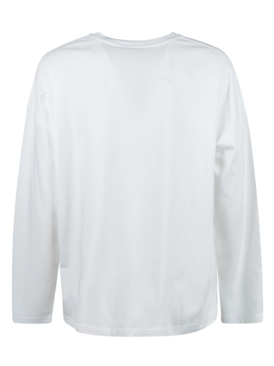 Shop Moschino Smiley Logo Print Sweatshirt In White