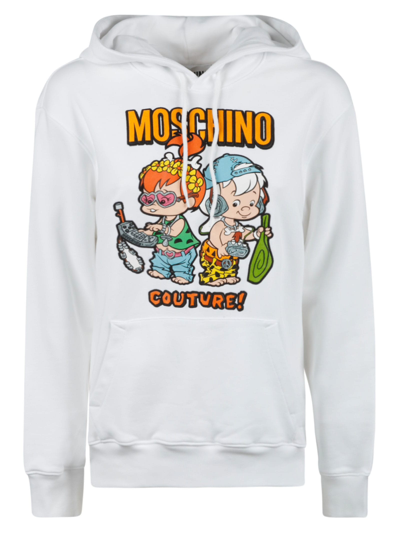 Shop Moschino Couture! Flintstones Hoodie In White