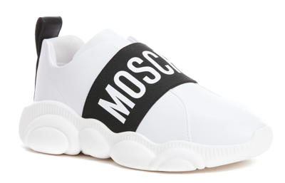 Shop Moschino Teddy Sole Sneakers In White