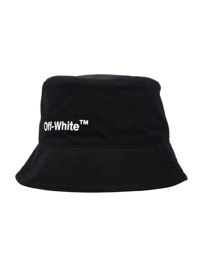 Shop Off-white Helvetica Bucket Hat In Black White