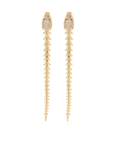 Shop Shaun Leane Serpent Trace Diamond Drop Earrings In Gold