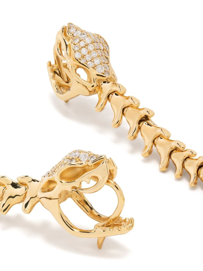 Shop Shaun Leane Serpent Trace Diamond Drop Earrings In Gold