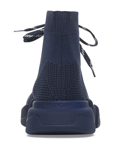 Shop Balenciaga Speed 2.0 Lace-up Sneakers In Blue