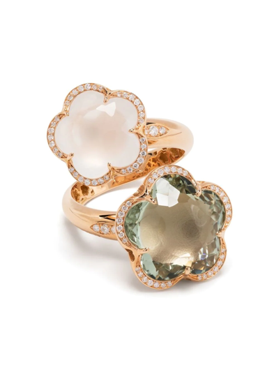 Shop Pasquale Bruni 18kt Rose Gold Bon Ton Dolce Vita Diamond Ring In Rosa