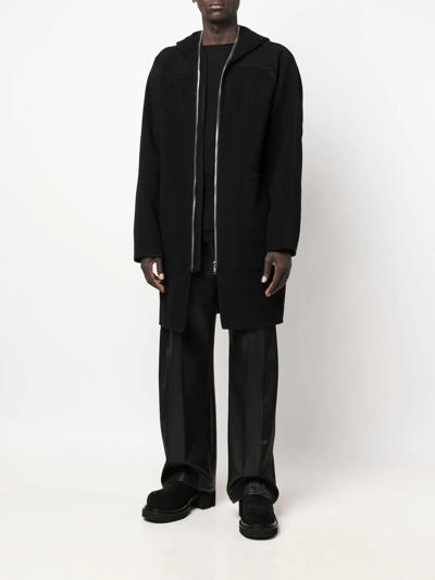 Shop Rick Owens Sealed Cashmere Trench Coat In Black