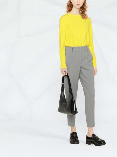 Peserico Cropped Tailored Trousers In Grey