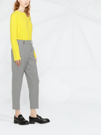 Peserico Cropped Tailored Trousers In Grey