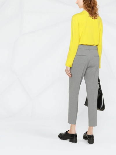 Peserico Cropped Tailored Trousers In Grey