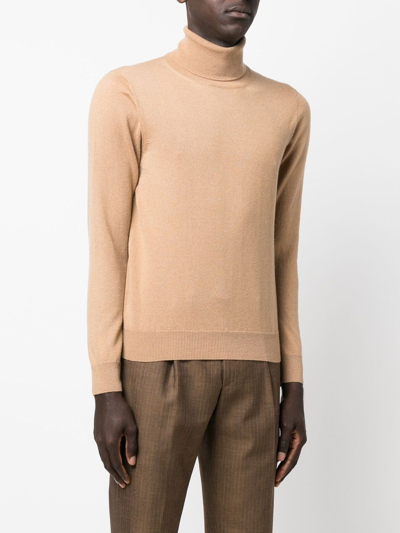 Malo Roll Neck Cashmere Sweater In Nude