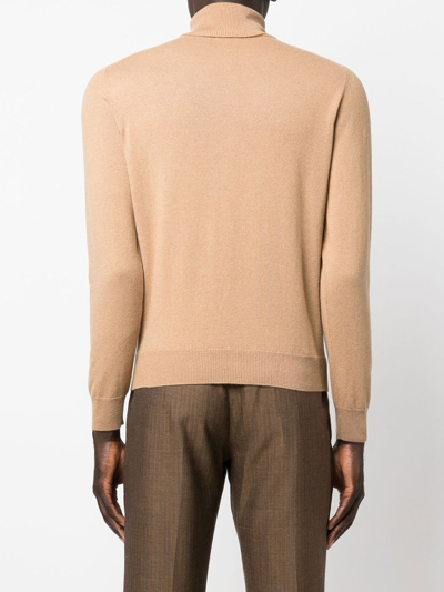 Malo Roll Neck Cashmere Sweater In Nude