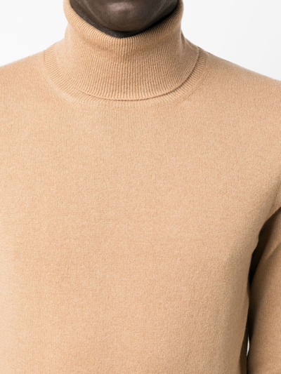 Malo Roll Neck Cashmere Sweater In Nude