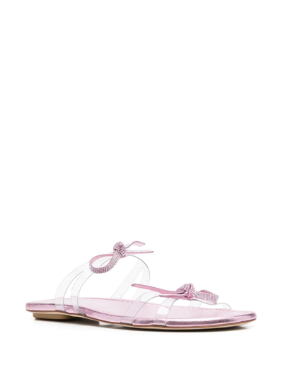 Stuart Weitzman Bow-detail Embellished Sandals In Weiss