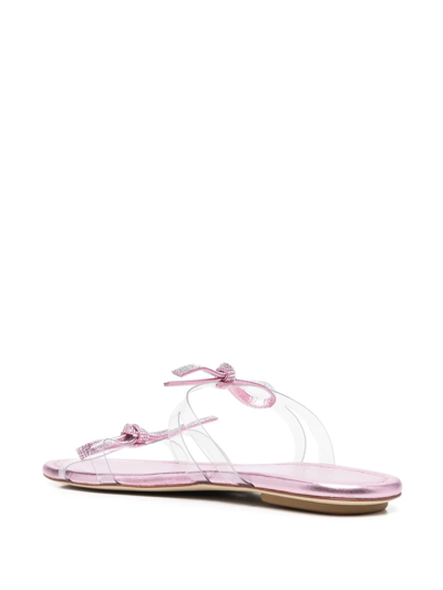 Stuart Weitzman Bow-detail Embellished Sandals In Weiss