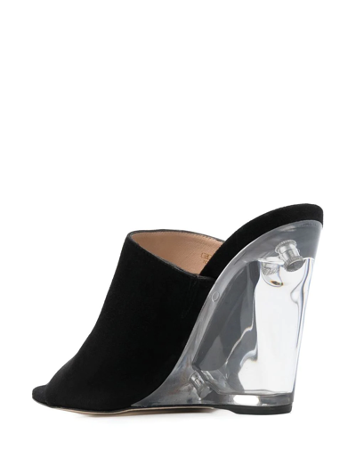 Shop Stuart Weitzman Sue Transparent-heel Mules In Schwarz