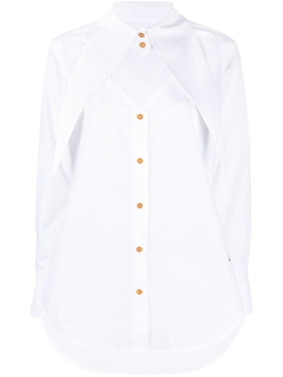 Shop Vivienne Westwood Deconstructed Button-up Shirt In Weiss